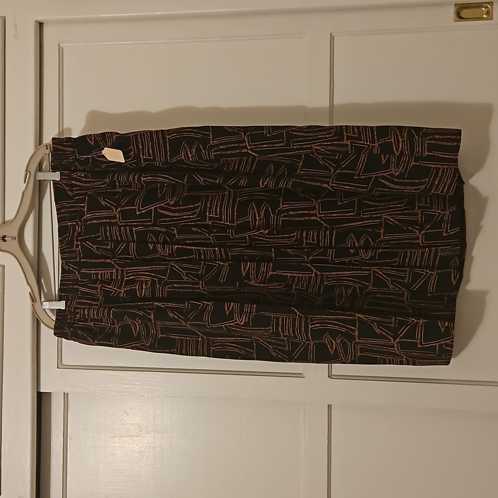 MG Orange and Black Midi Skirt